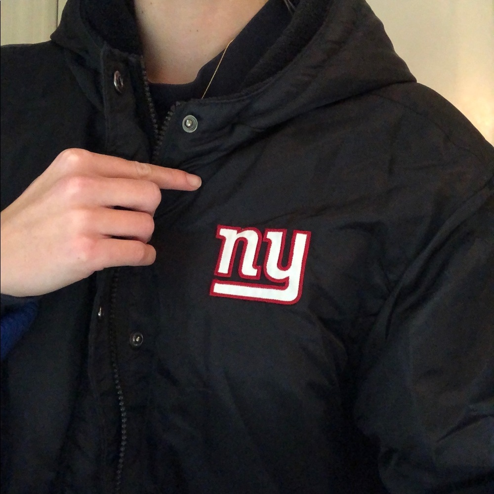 New York Giants Varsity Full Snap Black Jacket